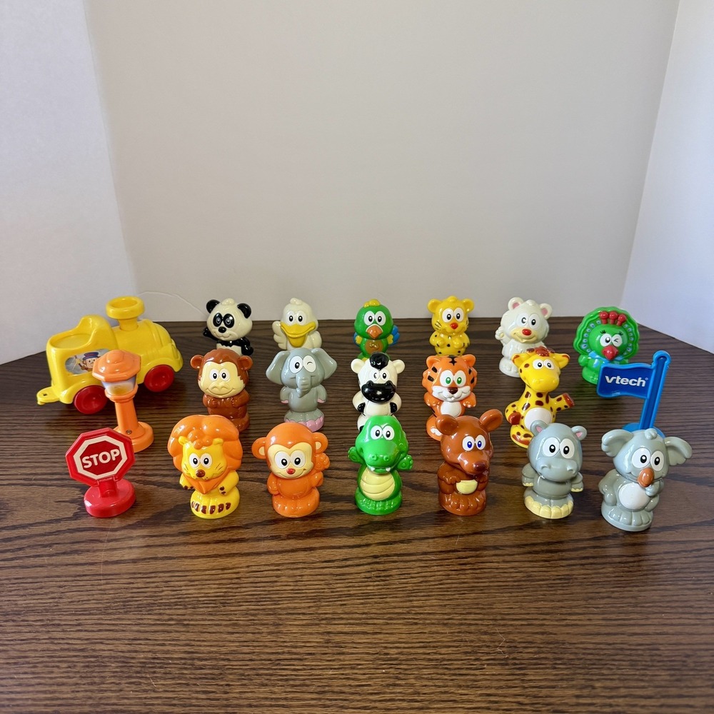 VTech Go Go Smart Animals Lot of 21 Figures Zoo Farm Animals + Signs
